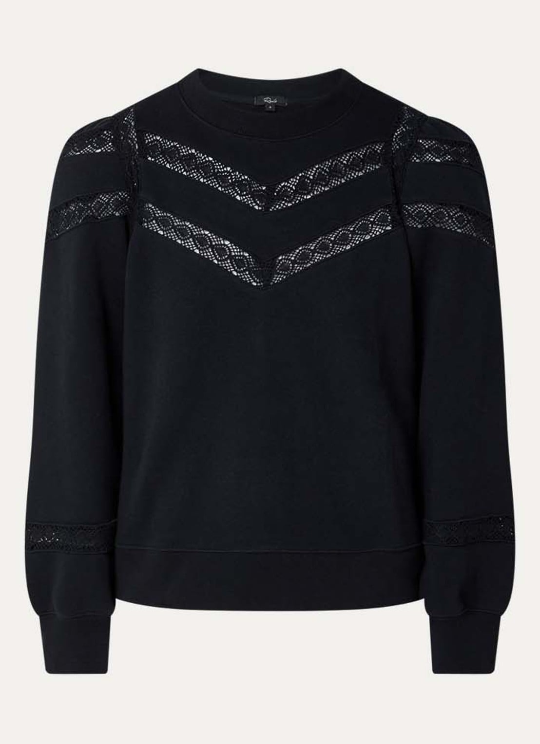 Rails Isles sweater met broderie - voorkant 2 zwart