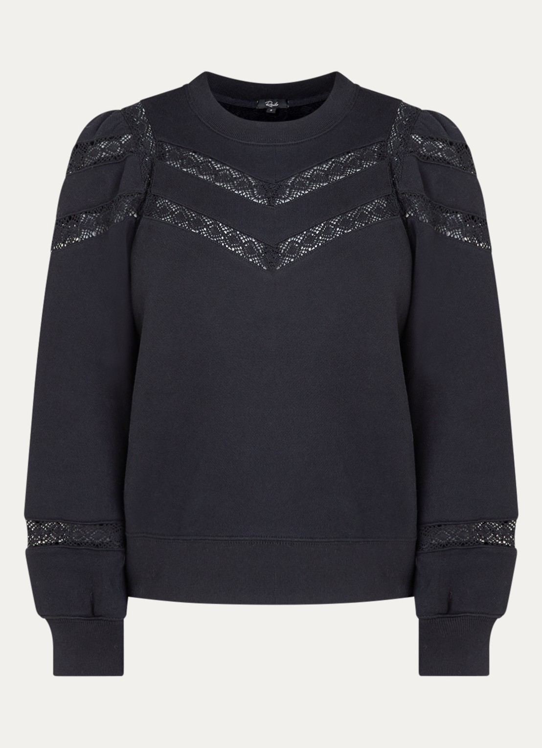 Rails Isles sweater met broderie - voorkant 3 zwart