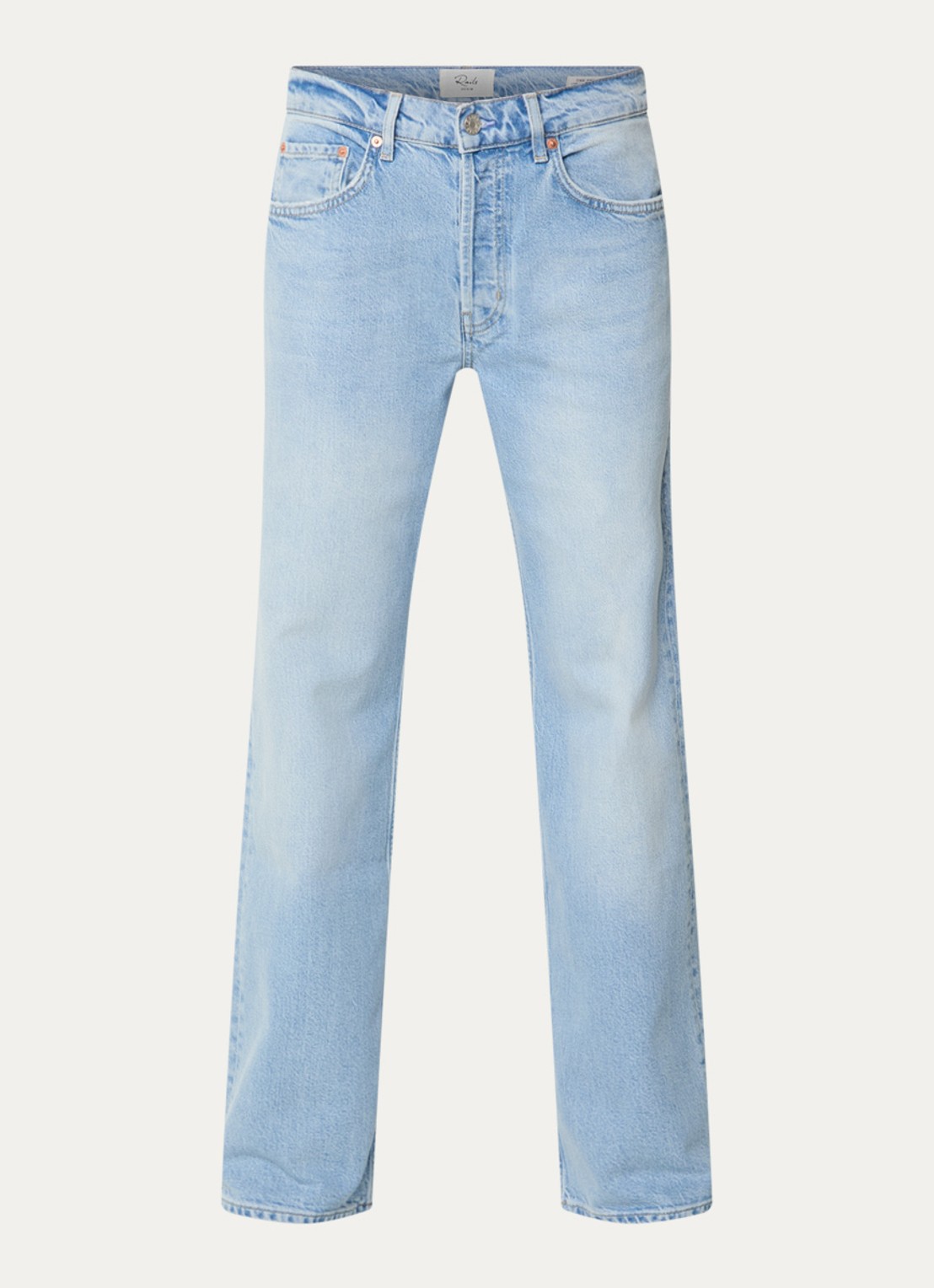 Rails Jasper high waist straight leg jeans  met lichte wassing - voorkant indigo