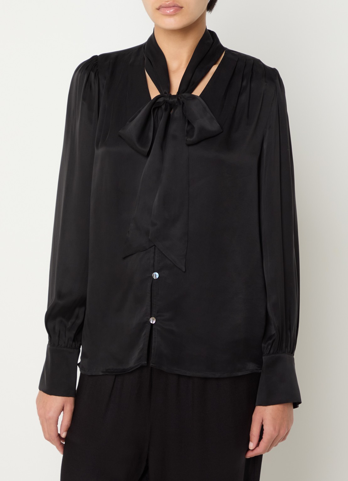 Rails Jean blouse met sjaalkraag - detail 3 zwart