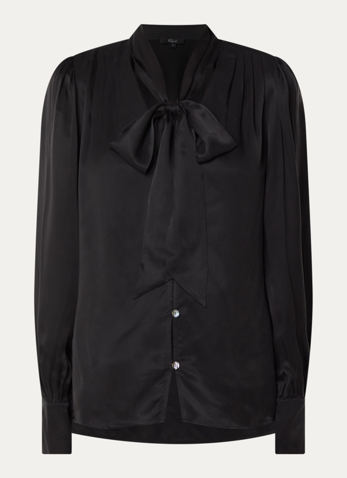 Rails Jean blouse met sjaalkraag - voorkant zwart
