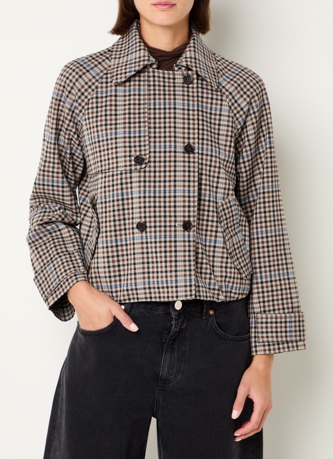 Rails Jett jack met ruitdessin - detail 3 bruin
