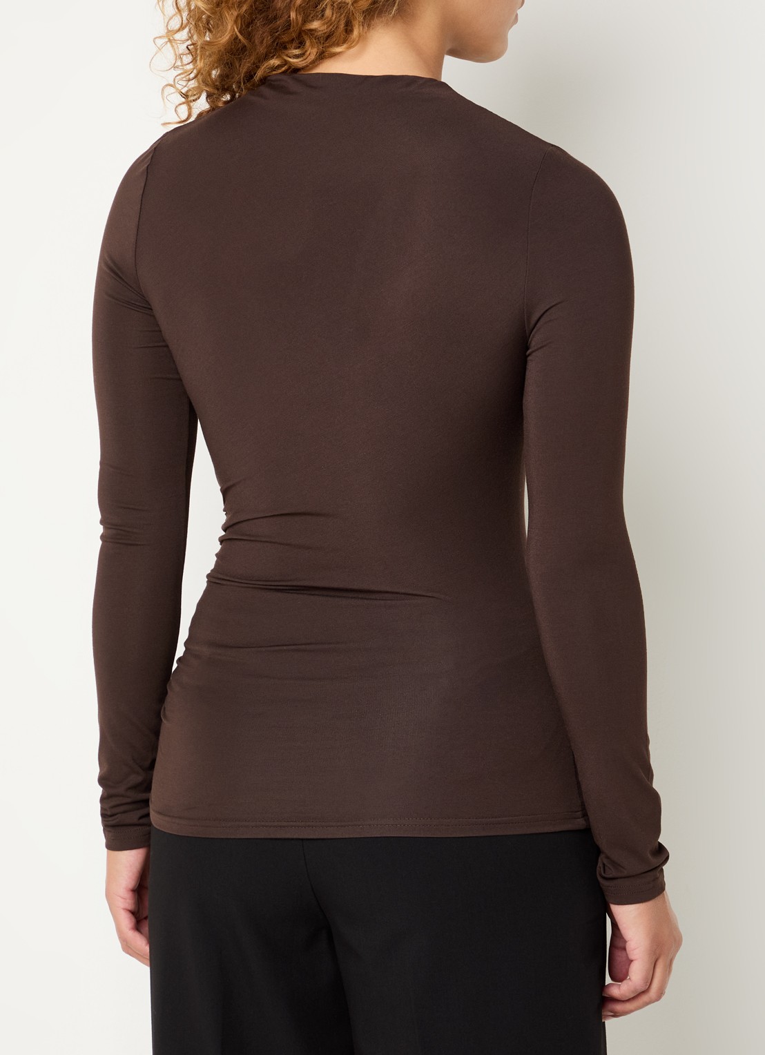 Rails Joelle longsleeve met plooidetail - achterkant 4 bruin