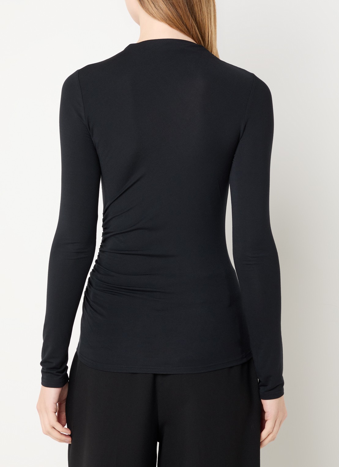 Rails Joelle top met plooidetail - achterkant 4 zwart