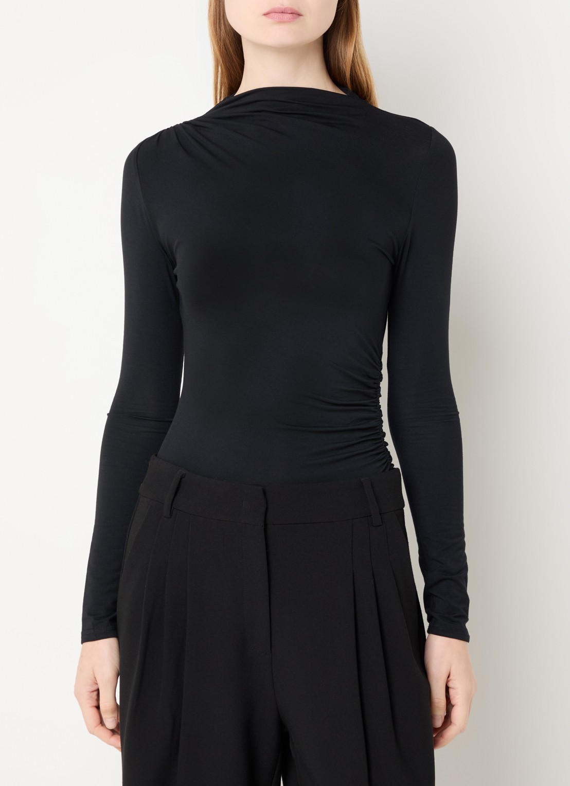 Rails Joelle top met plooidetail - detail zwart
