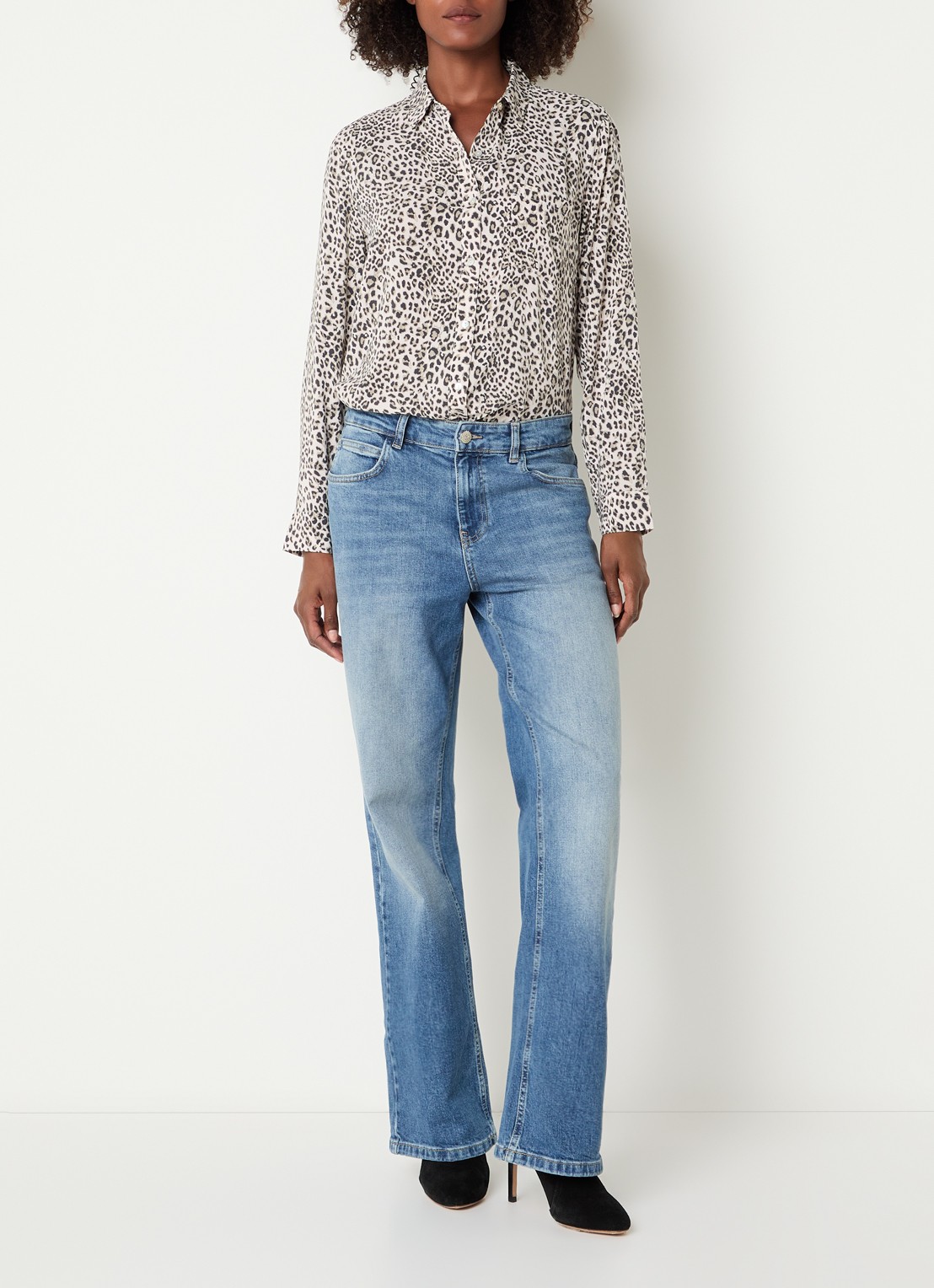 Rails Josephine blouse met panterprint - voorkant 4 gebroken wit
