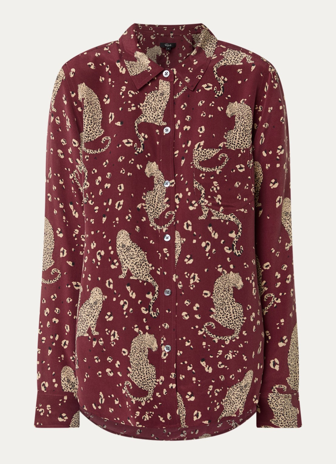 Rails Kate blouse van zijde met print - voorkant 2 bordeauxrood