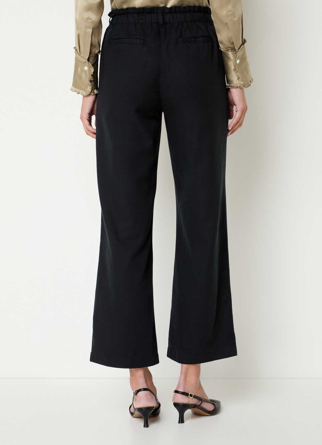 Rails Lira high waist cropped flared fit broek  - achterkant zwart