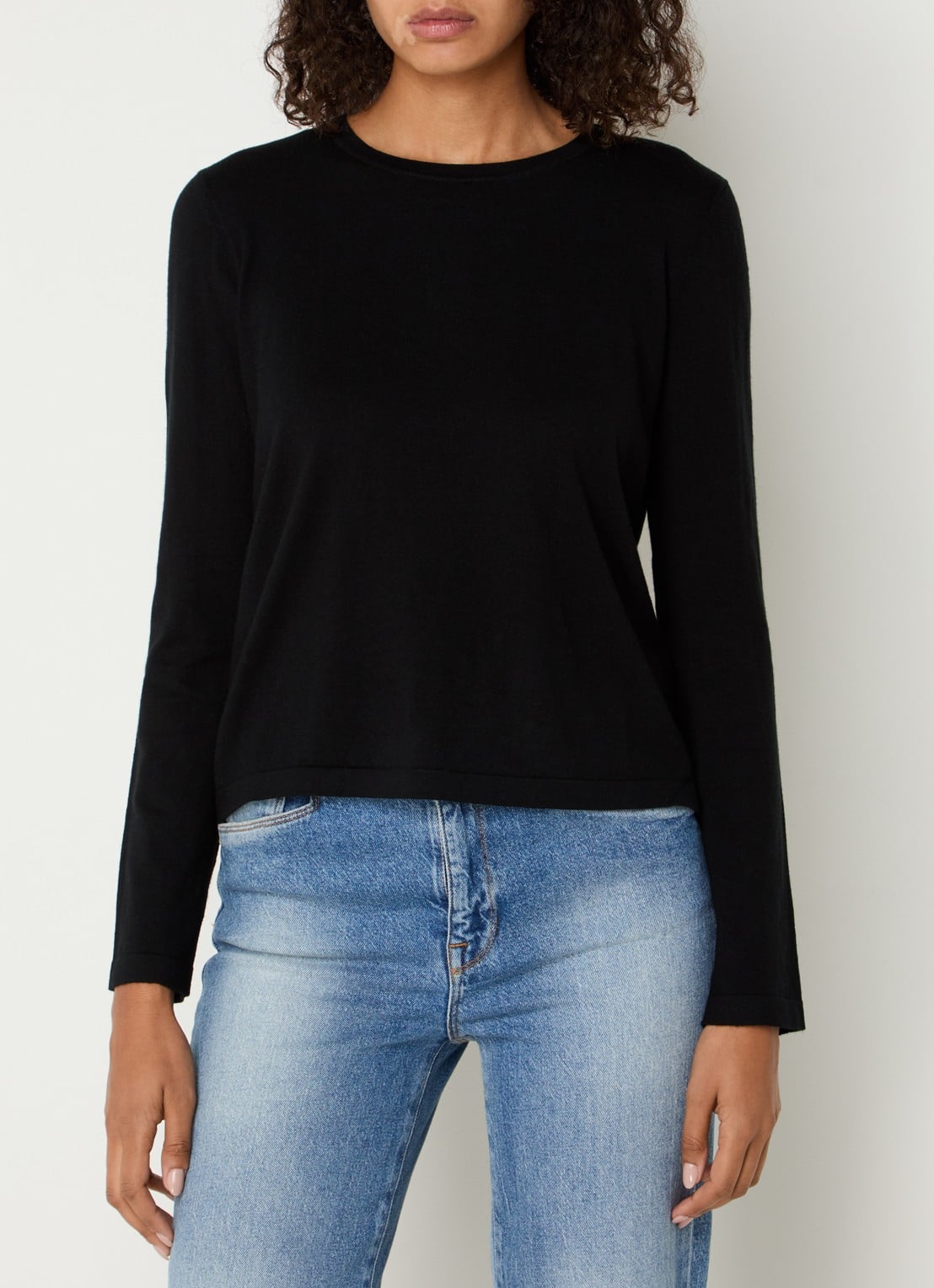 Rails Longsleeve in kasjmierblend - detail 6 zwart