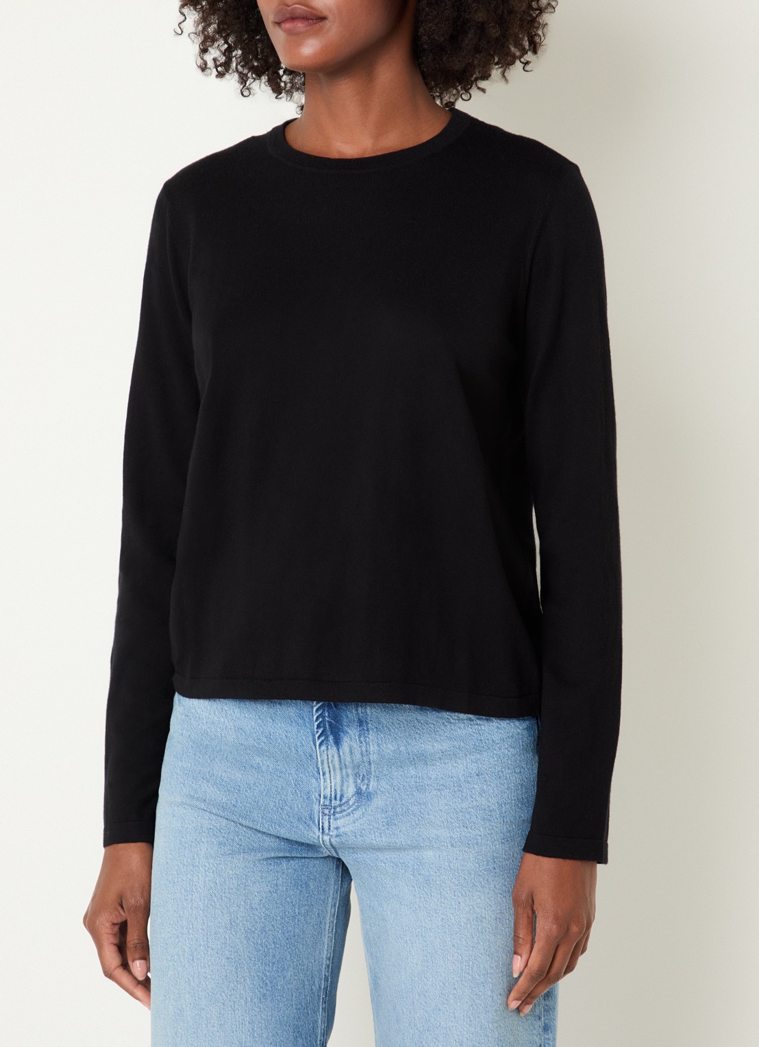 Rails Longsleeve in kasjmierblend - detail 4 zwart