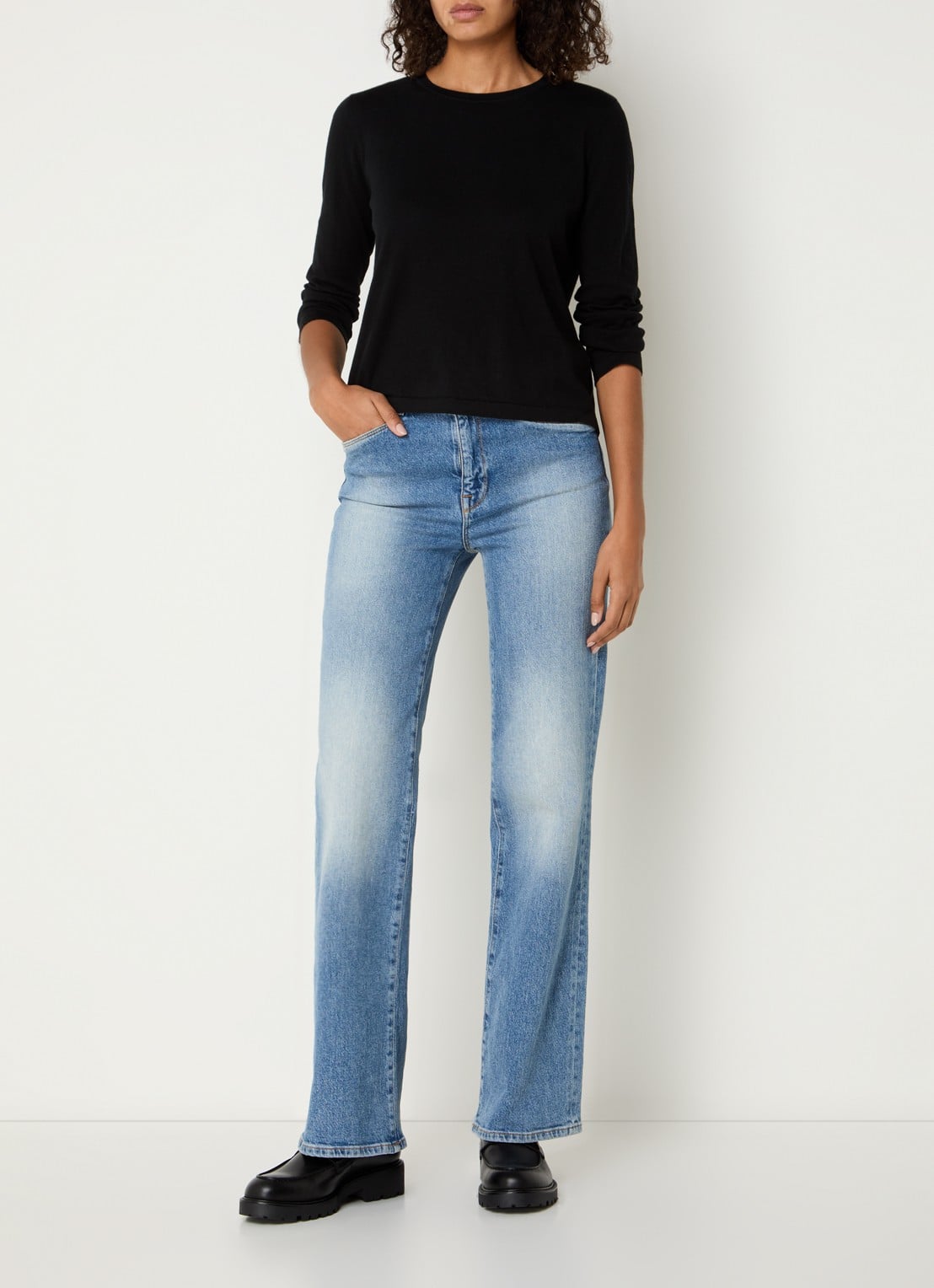Rails Longsleeve in kasjmierblend - voorkant 4 zwart
