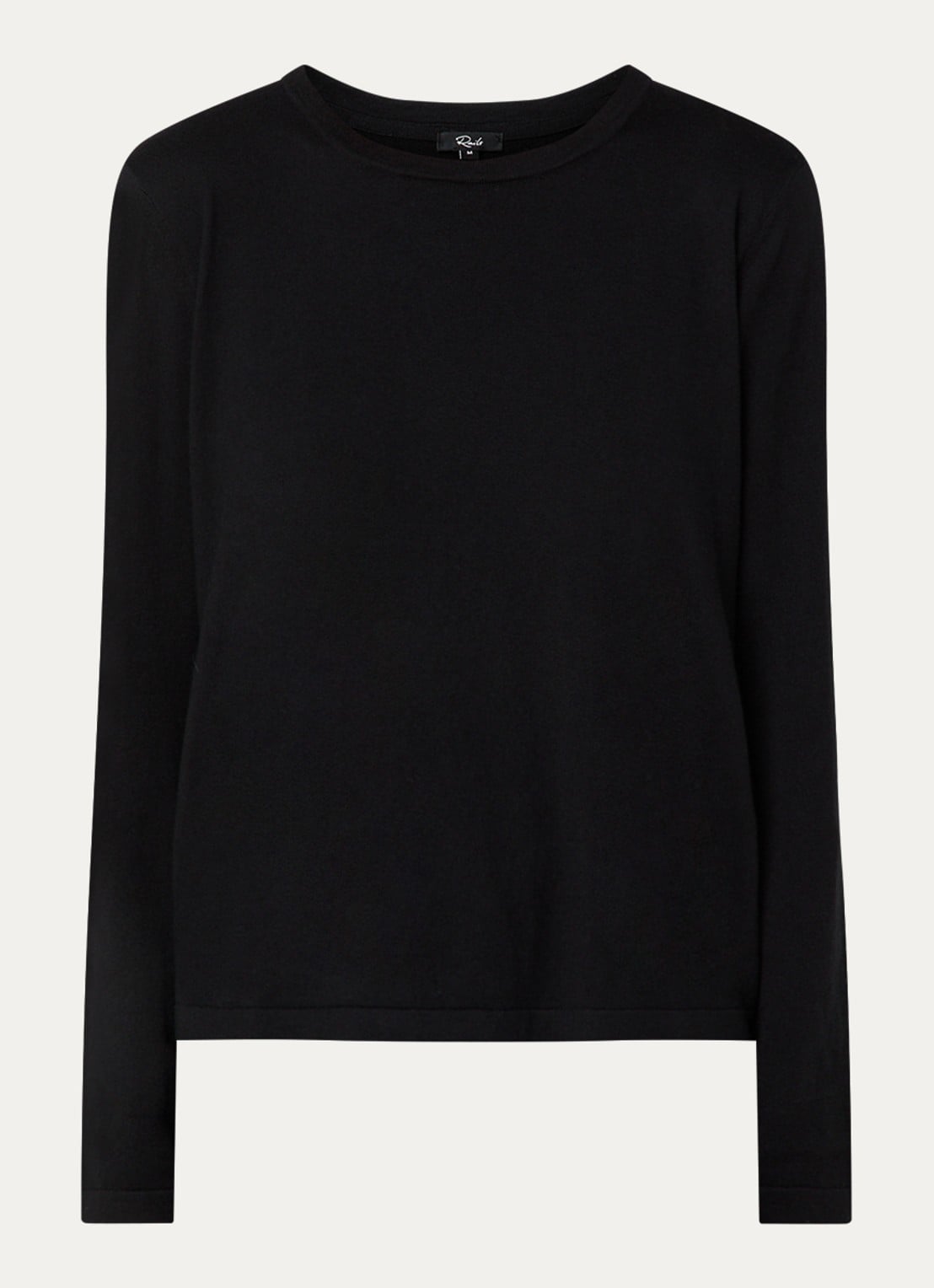 Rails Longsleeve in kasjmierblend - voorkant 5 zwart