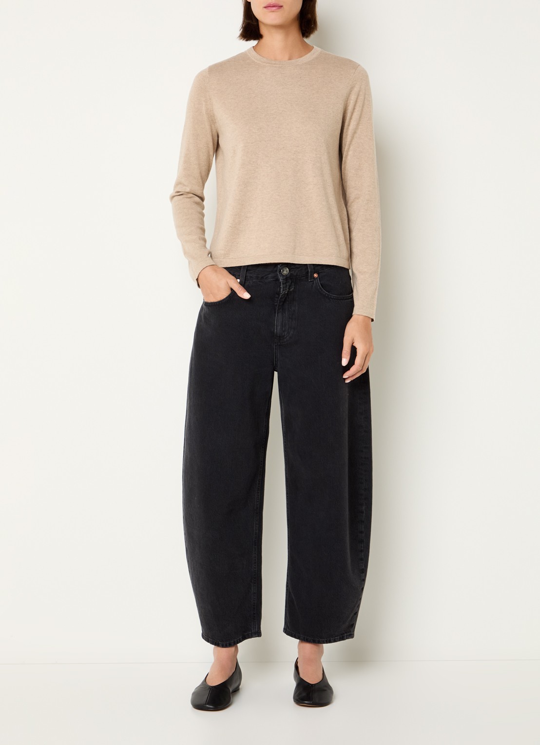 Rails Longsleeve in kasjmierblend - voorkant 4 lichtbruin