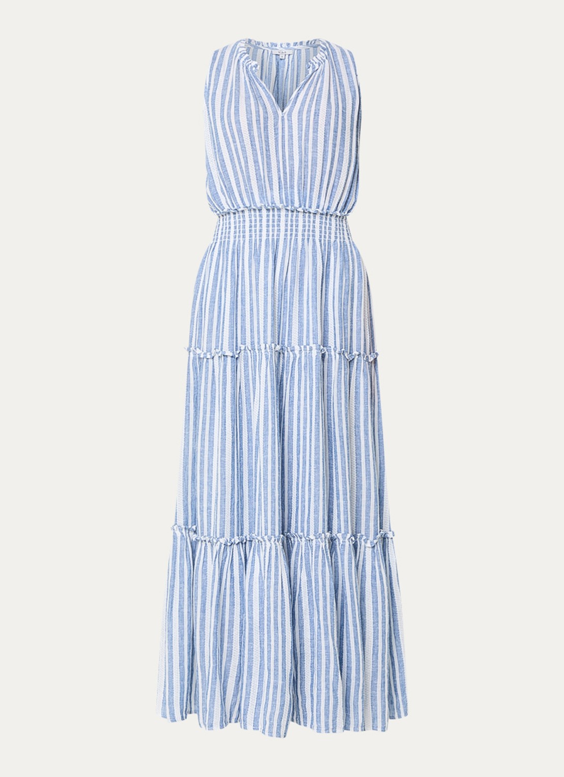 Rails Loulou gelaagde maxi jurk in linnenblend met streepprint - voorkant 3 blauw