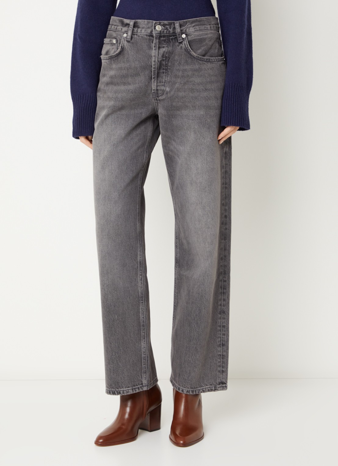 Rails Low waist straight fit jeans met gekleurde wassing - detail 4 grijs