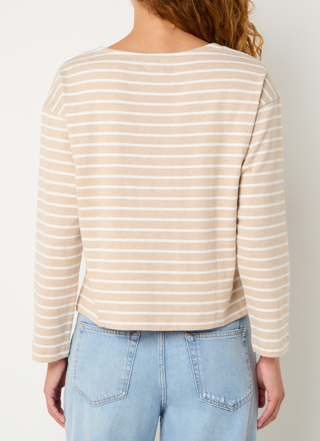Rails Macy longsleeve met streepprint - achterkant 4 beige