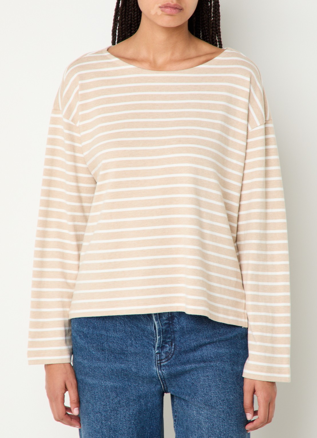 Rails Macy longsleeve met streepprint - detail 8 beige