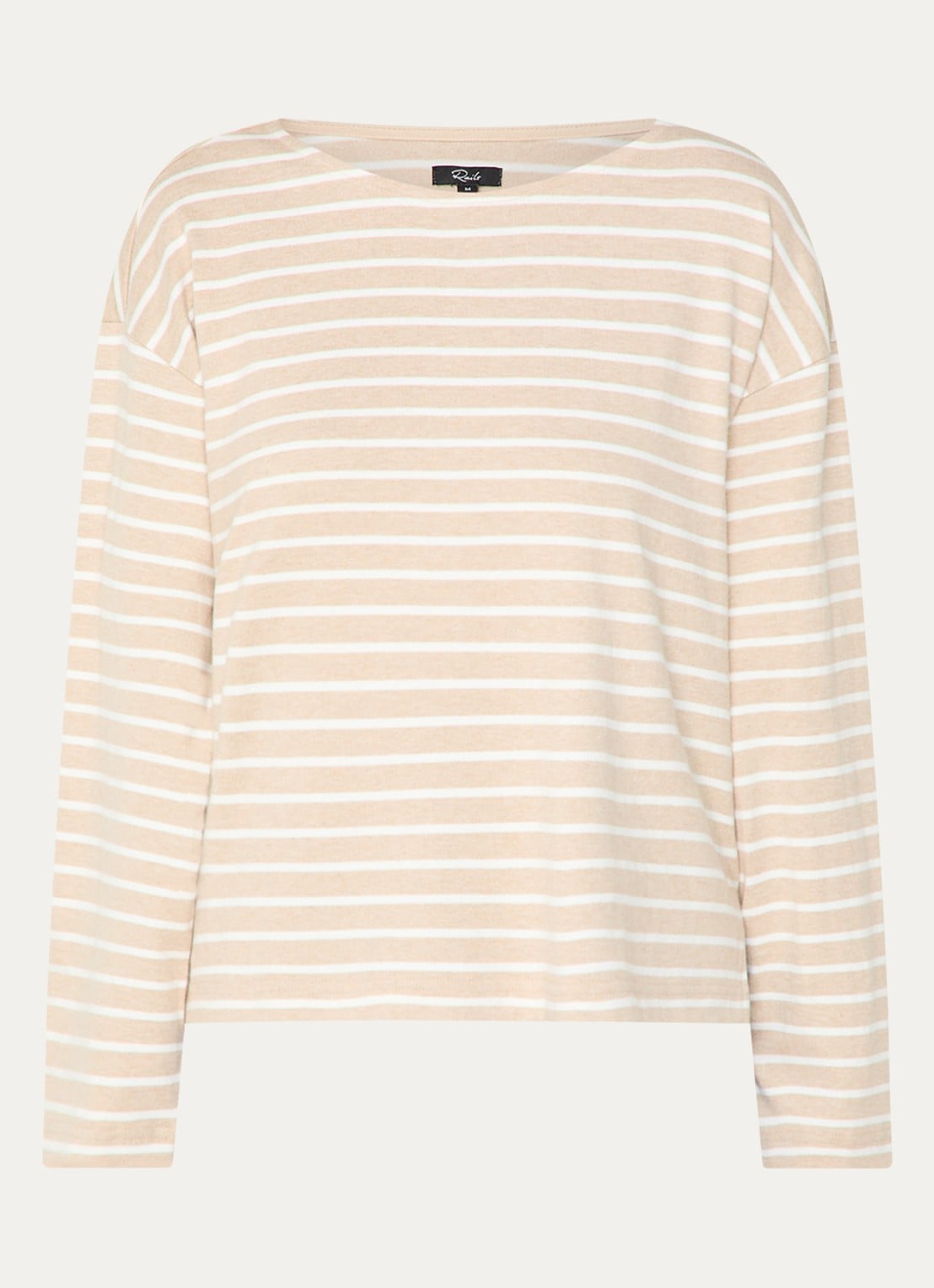 Rails Macy longsleeve met streepprint - voorkant 3 beige