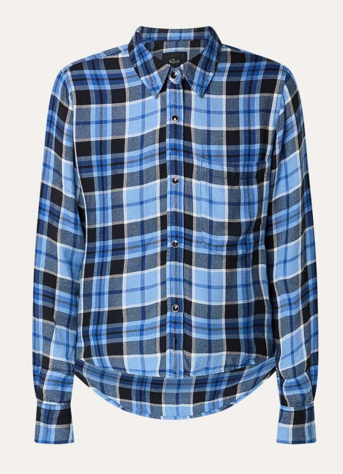 Rails Malin blouse met ruitdessin - voorkant 2 blauw