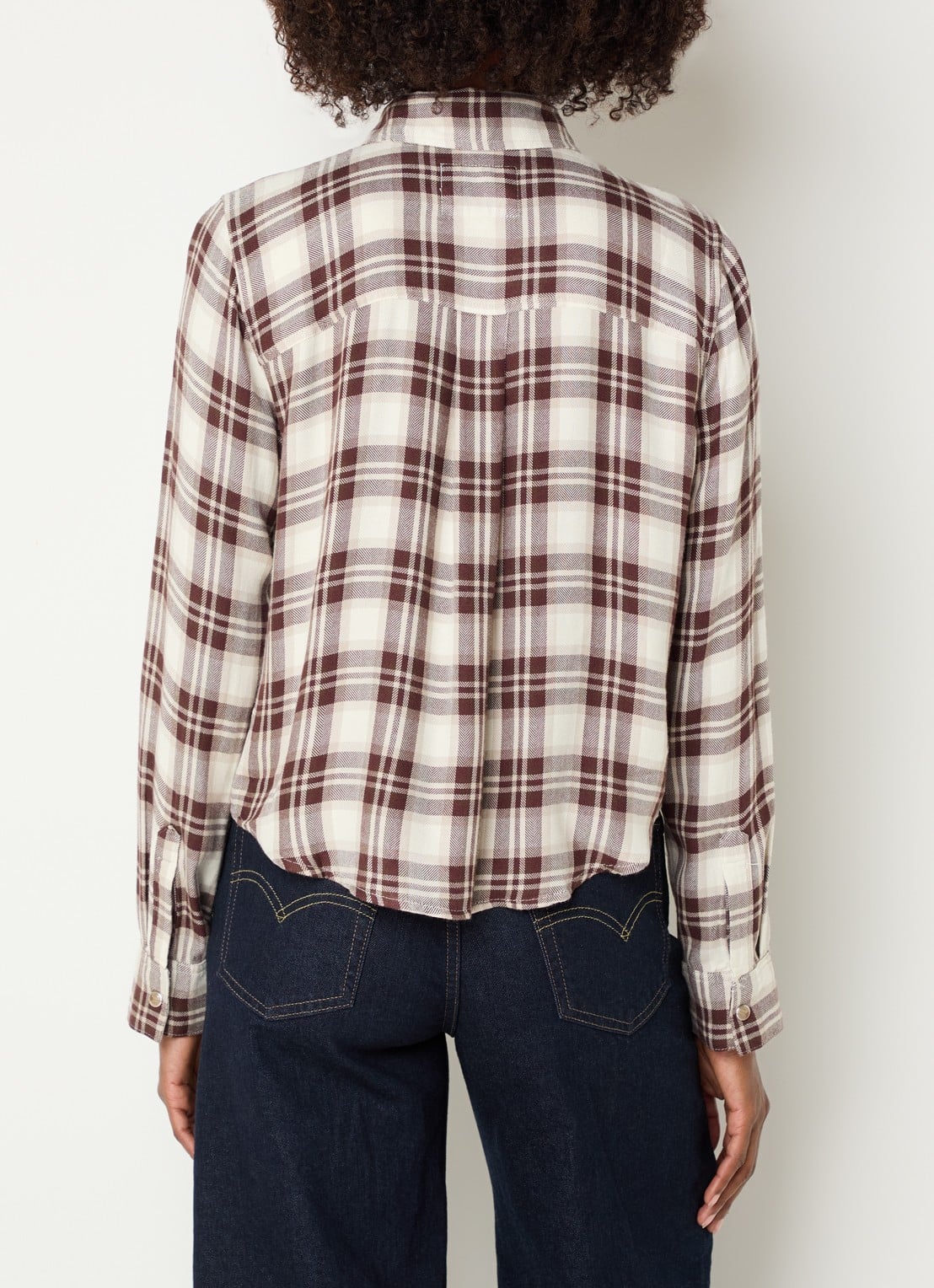 Rails Malin blouse met ruitdessin - achterkant 4 bruin