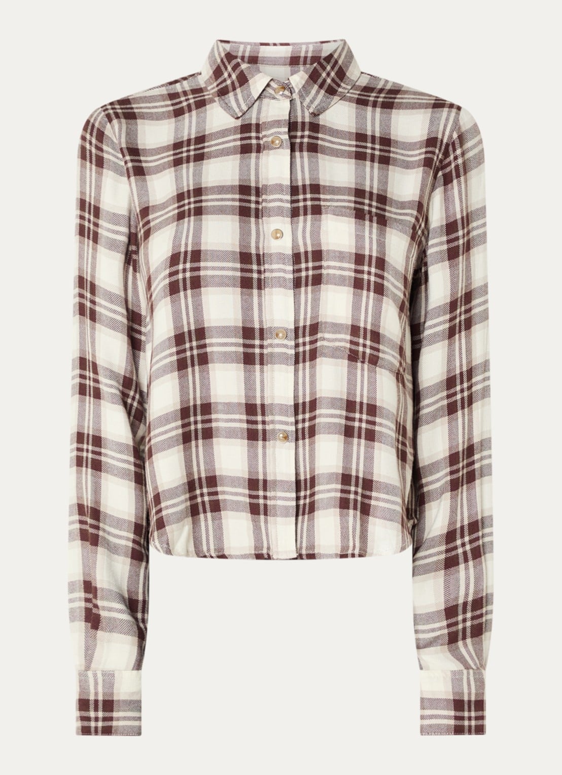Rails Malin blouse met ruitdessin - voorkant 2 bruin