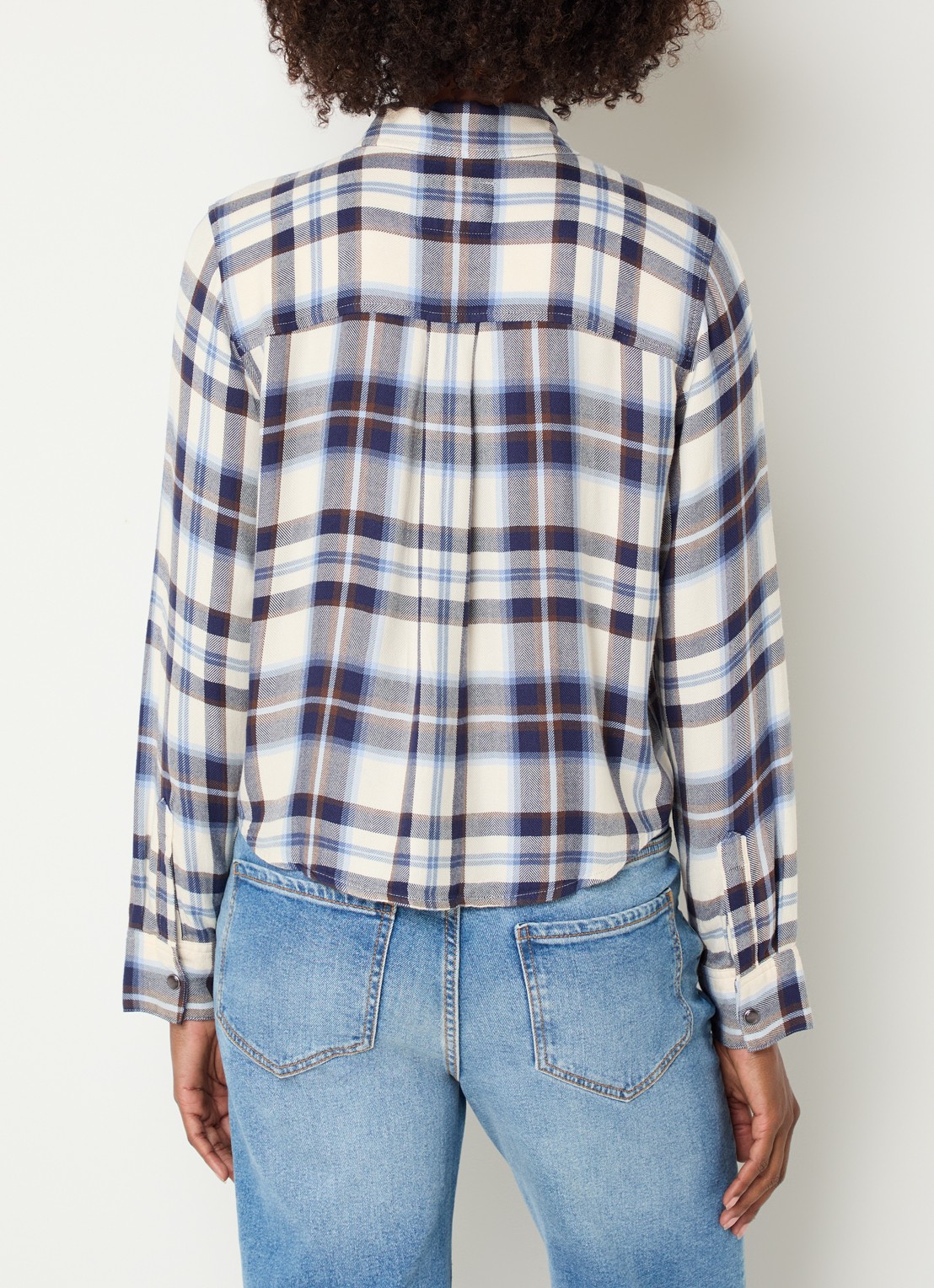 Rails Malin blouse met ruitdessin - achterkant 4 blauw