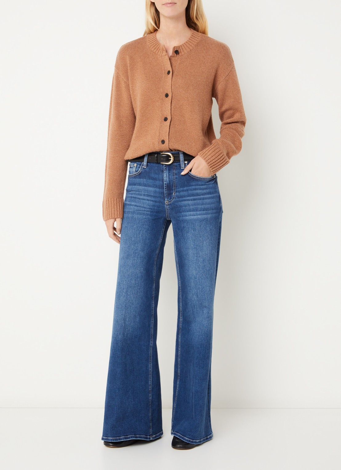 Rails Mid waist flared fit jeans met medium wassing - voorkant 3 indigo