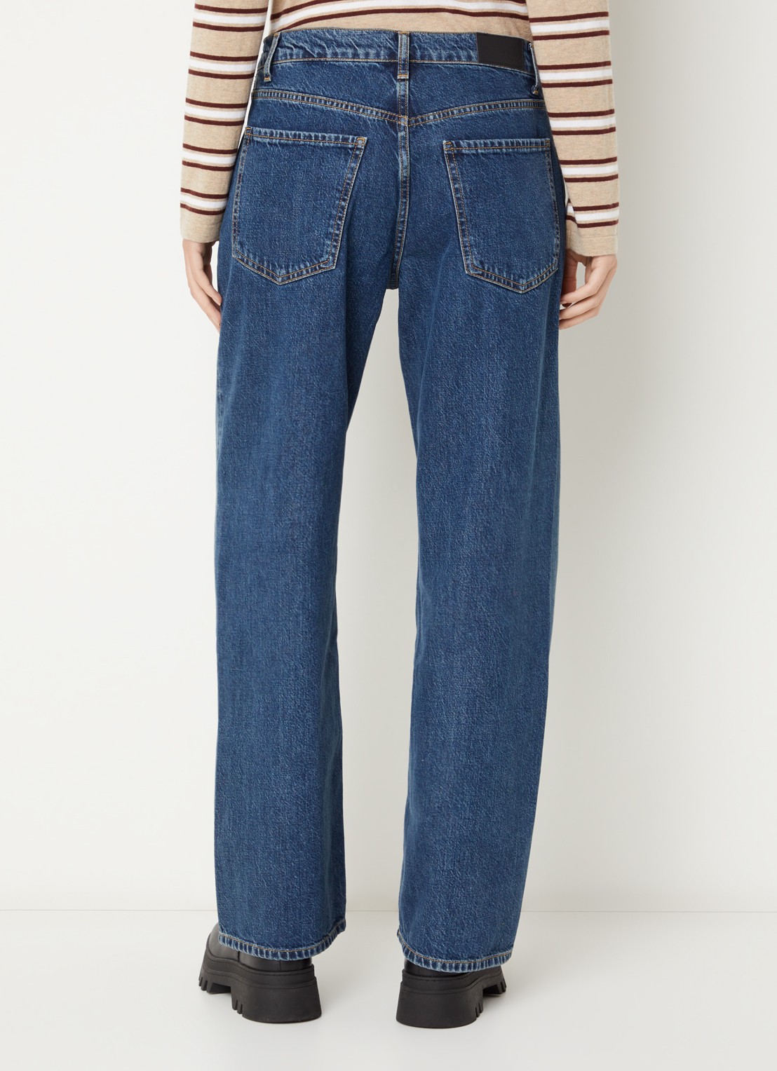 Rails Mid waist straight leg jeans met medium wassing - achterkant 3 indigo