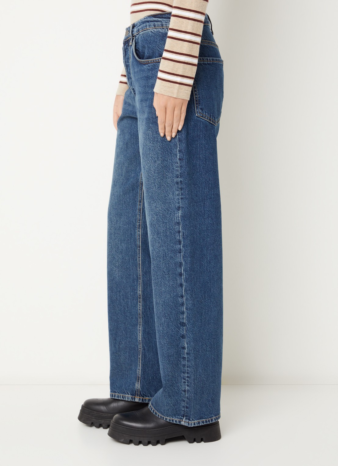 Rails Mid waist straight leg jeans met medium wassing - detail 5 indigo