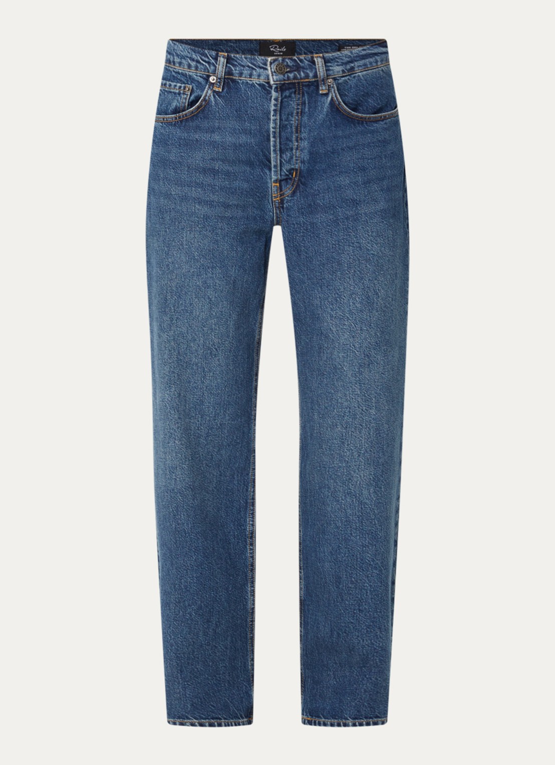 Rails Mid waist straight leg jeans met medium wassing - voorkant indigo