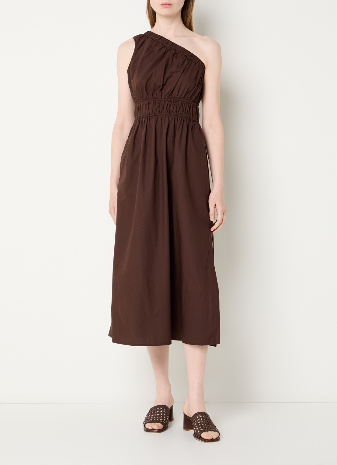 Rails Midi jurk met asymmetrische hals - detail 3 donkerbruin