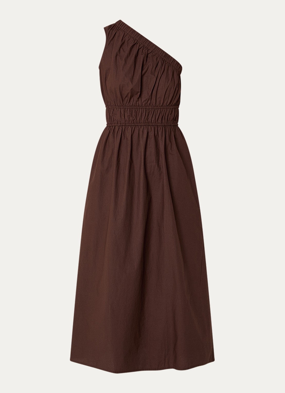 Rails Midi jurk met asymmetrische hals - voorkant donkerbruin