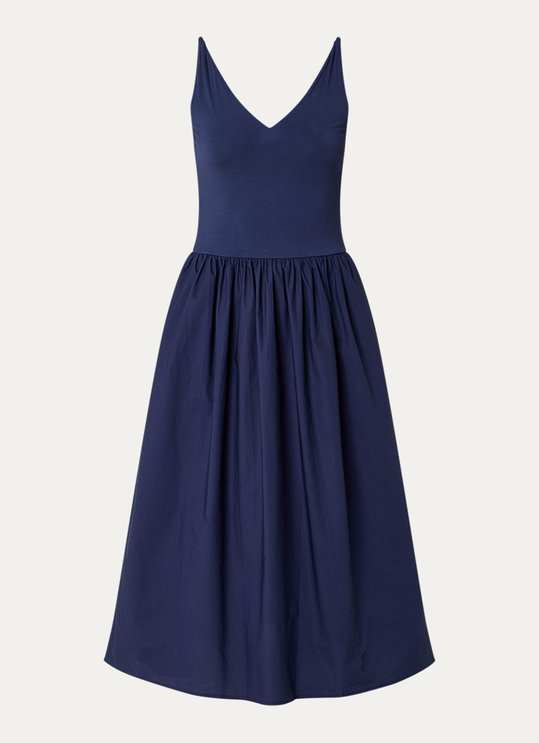 Rails Midi jurk met steekzakken en V-hals - voorkant donkerblauw