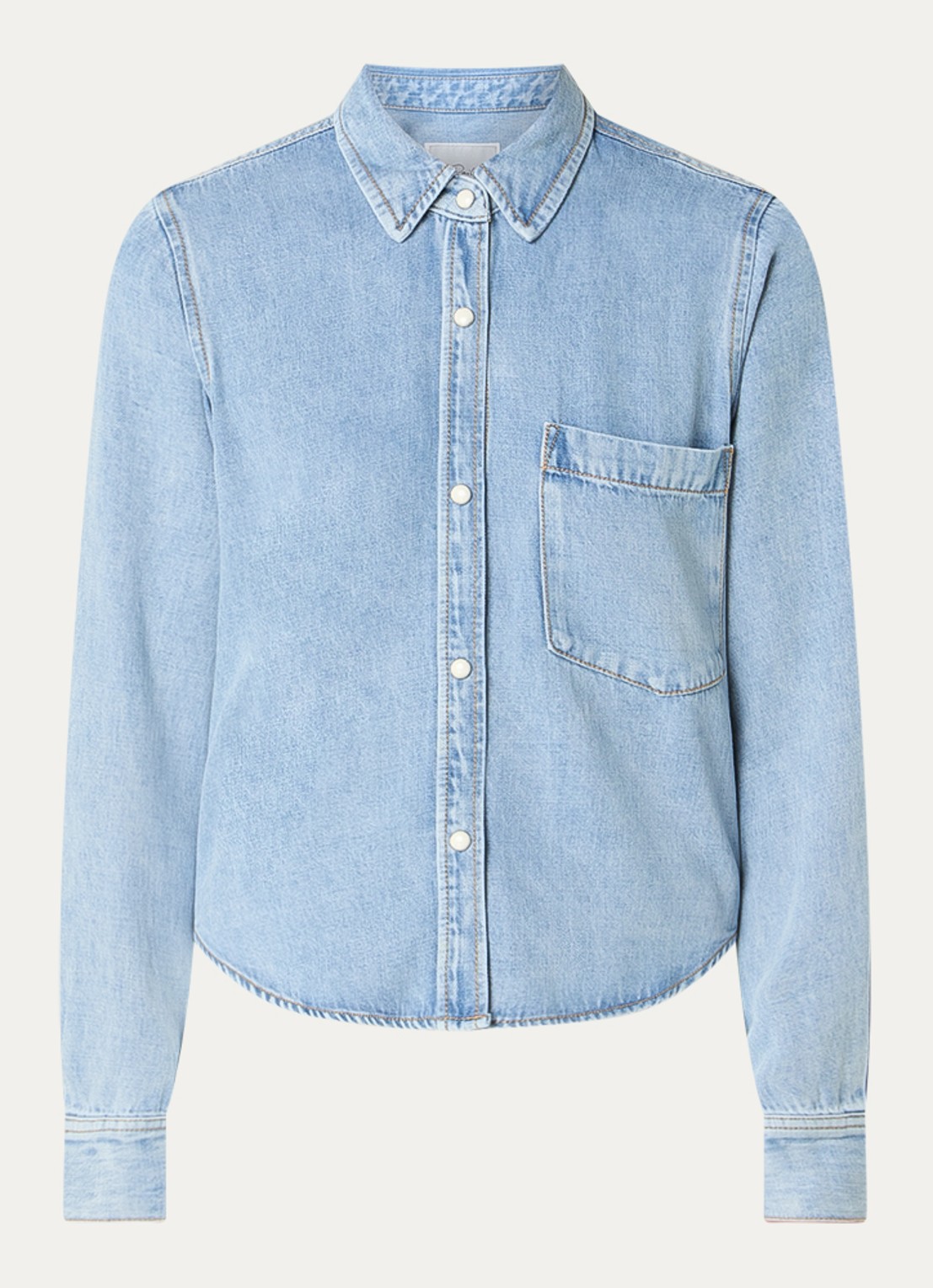 Rails Noa blouse van chambray met borstzak  - voorkant 2 indigo