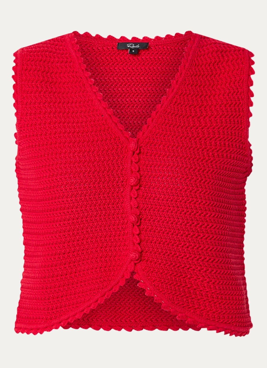 Rails Rails grofgebreid gilet met V-hals - voorkant 2 rood
