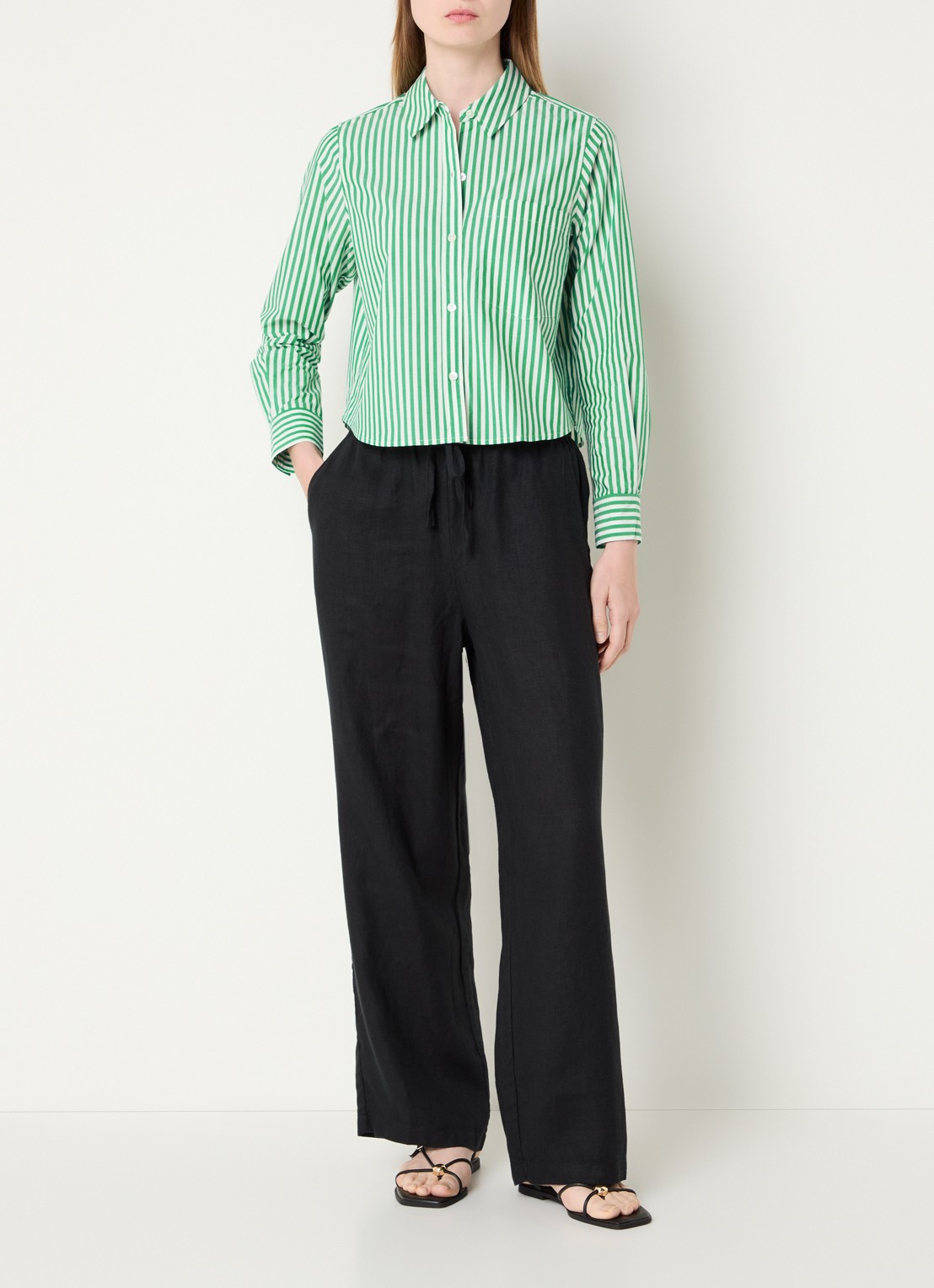 Rails Ramy blouse met streepprint - voorkant 3 groen