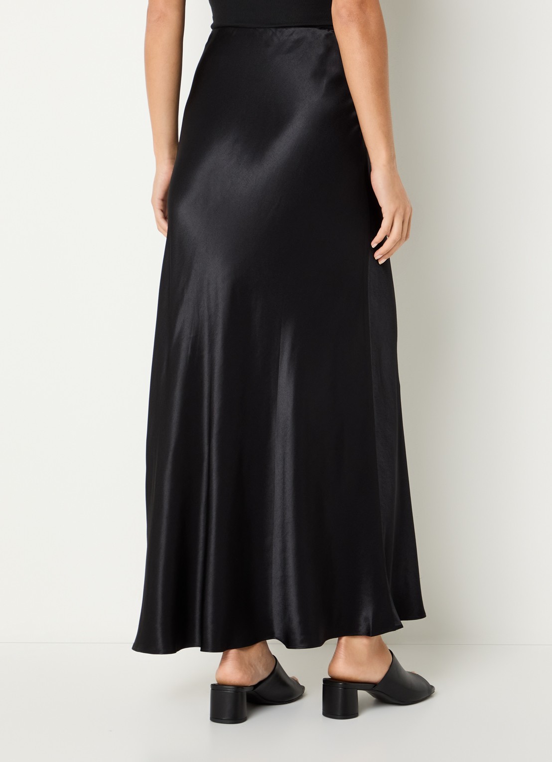 Rails Romina maxi rok van satijn - achterkant 4 zwart