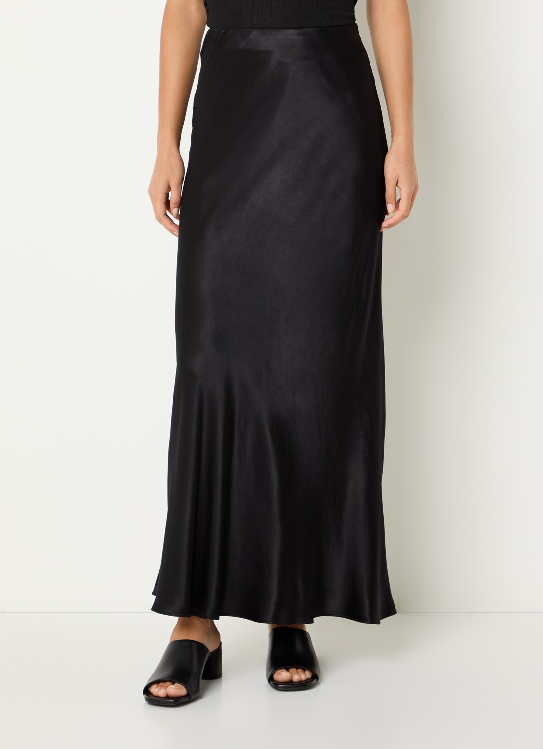 Rails Romina maxi rok van satijn - detail zwart