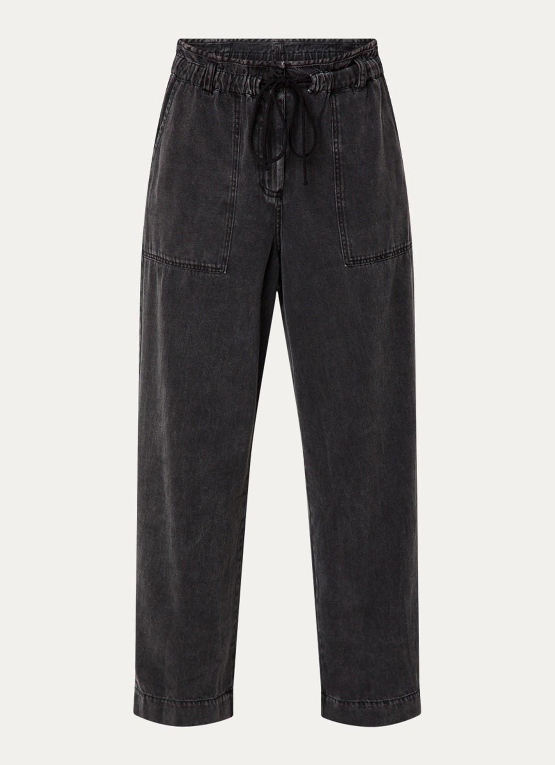 Rails Ryan high waist loose fit jeans  met trekkoord - voorkant 5 zwart
