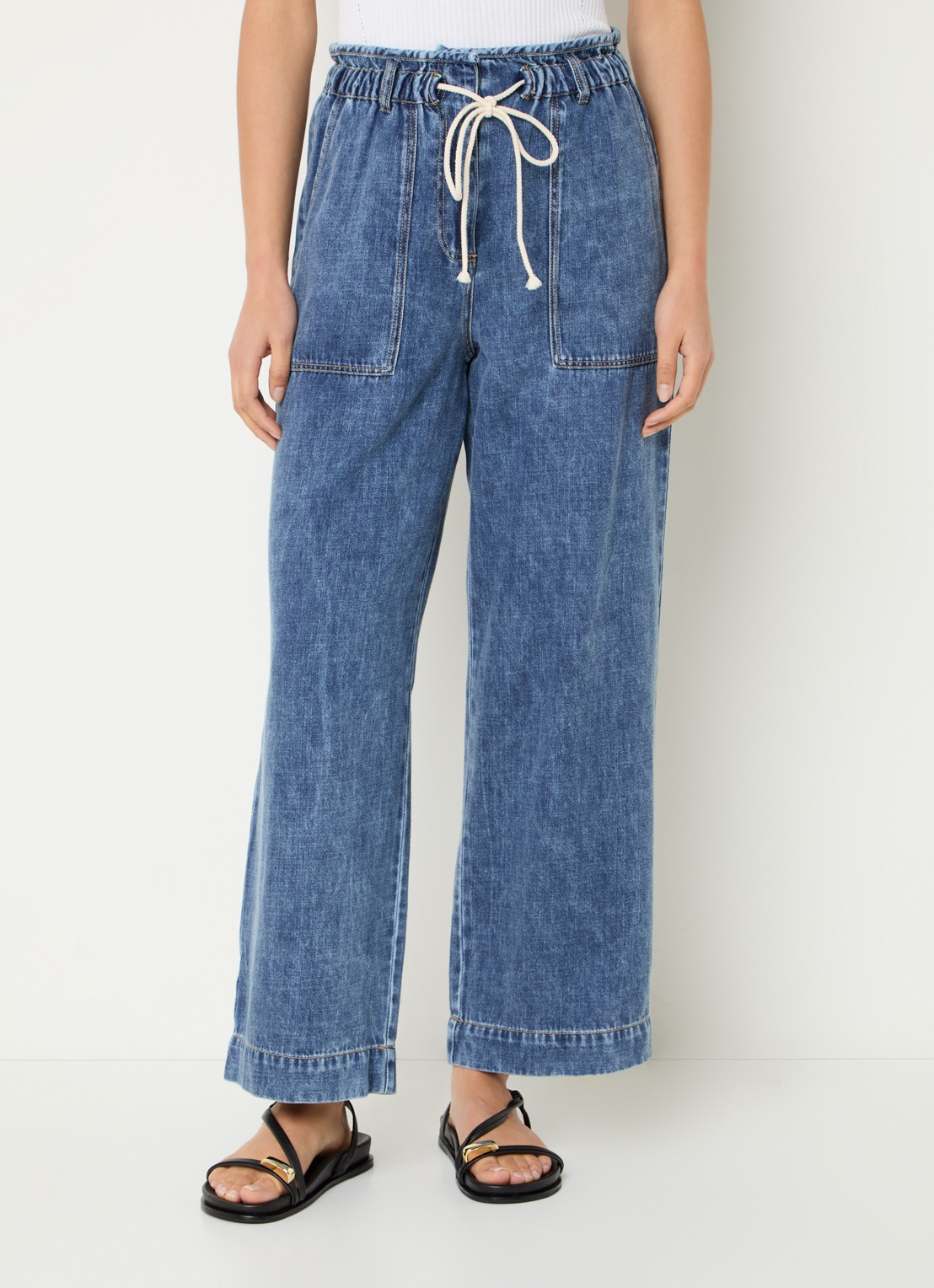 Rails Ryan high waist straight fit broek  met steekzakken - detail 4 indigo