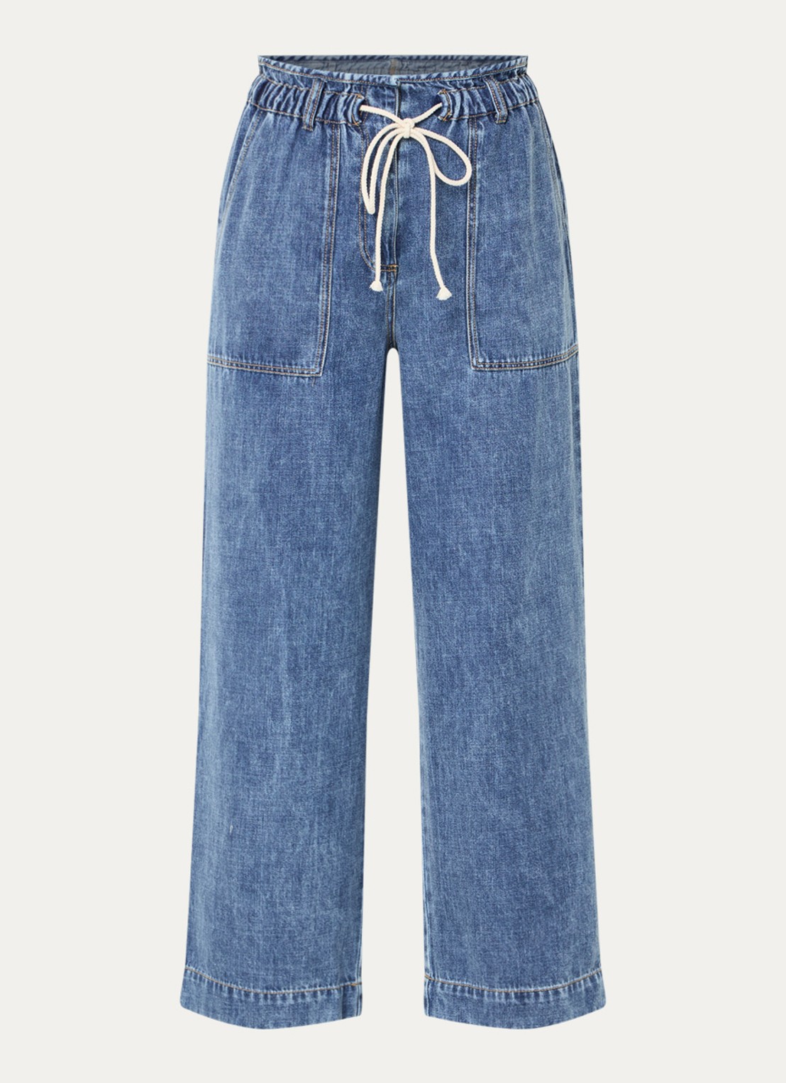 Rails Ryan high waist straight fit broek  met steekzakken - voorkant indigo