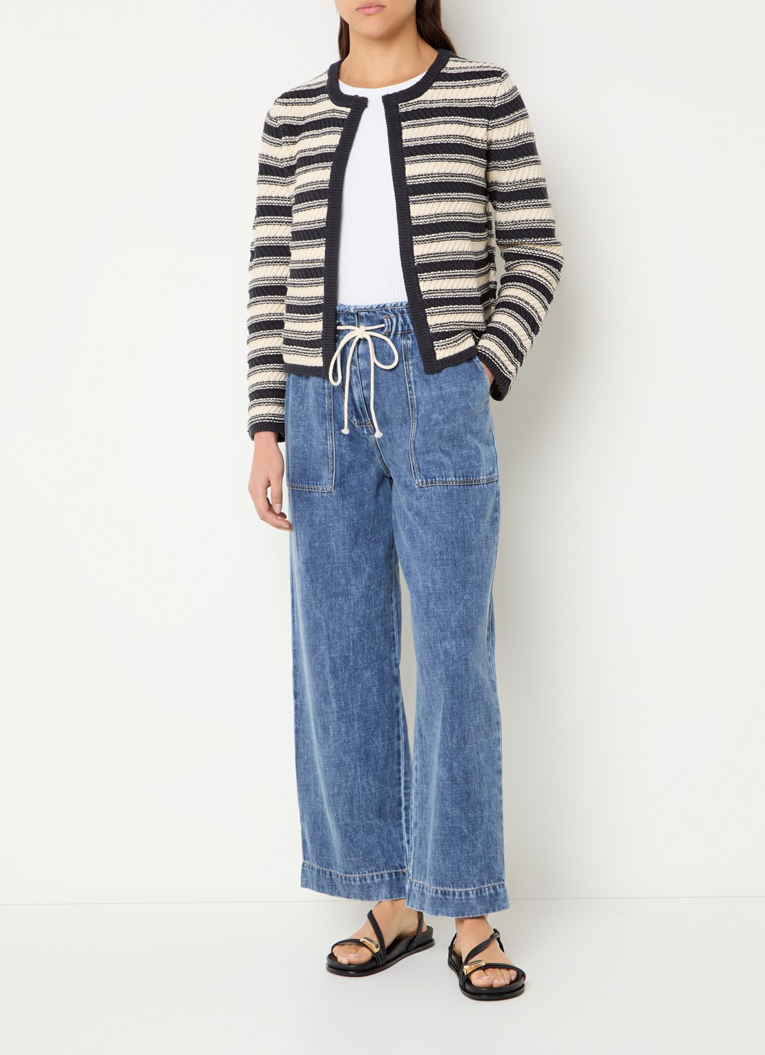 Rails Ryan high waist straight fit broek  met steekzakken - voorkant 2 indigo