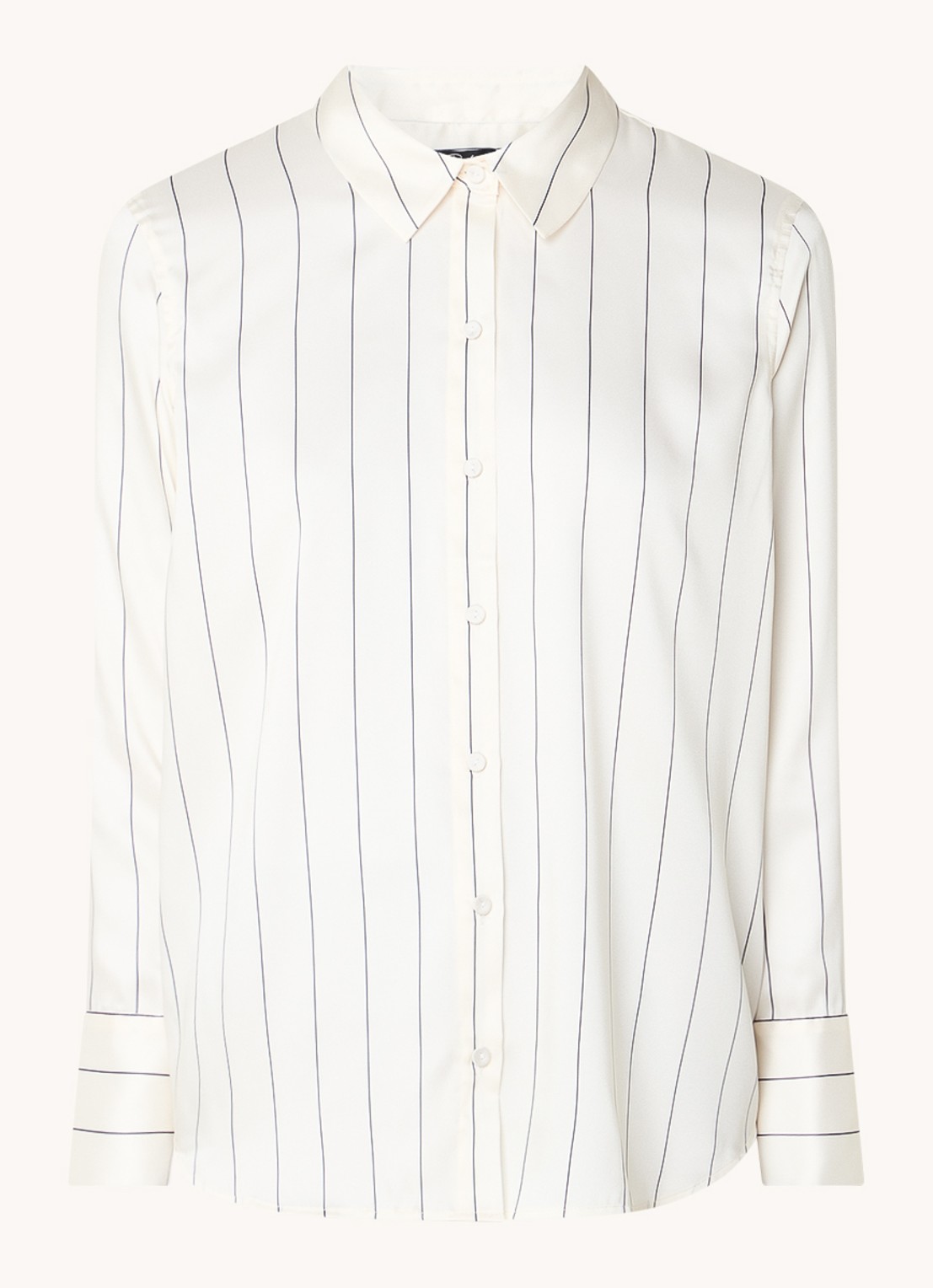 Rails Saige blouse van satijn met streepprint - voorkant 2 creme