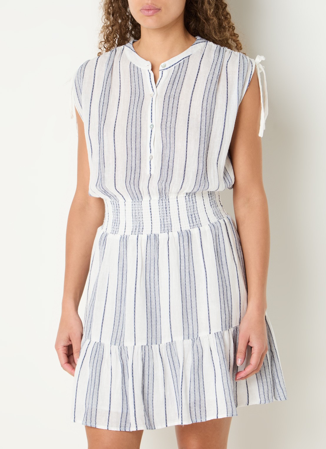 Rails Samina mini tuniekjurk met smockwerk - detail 4 wit