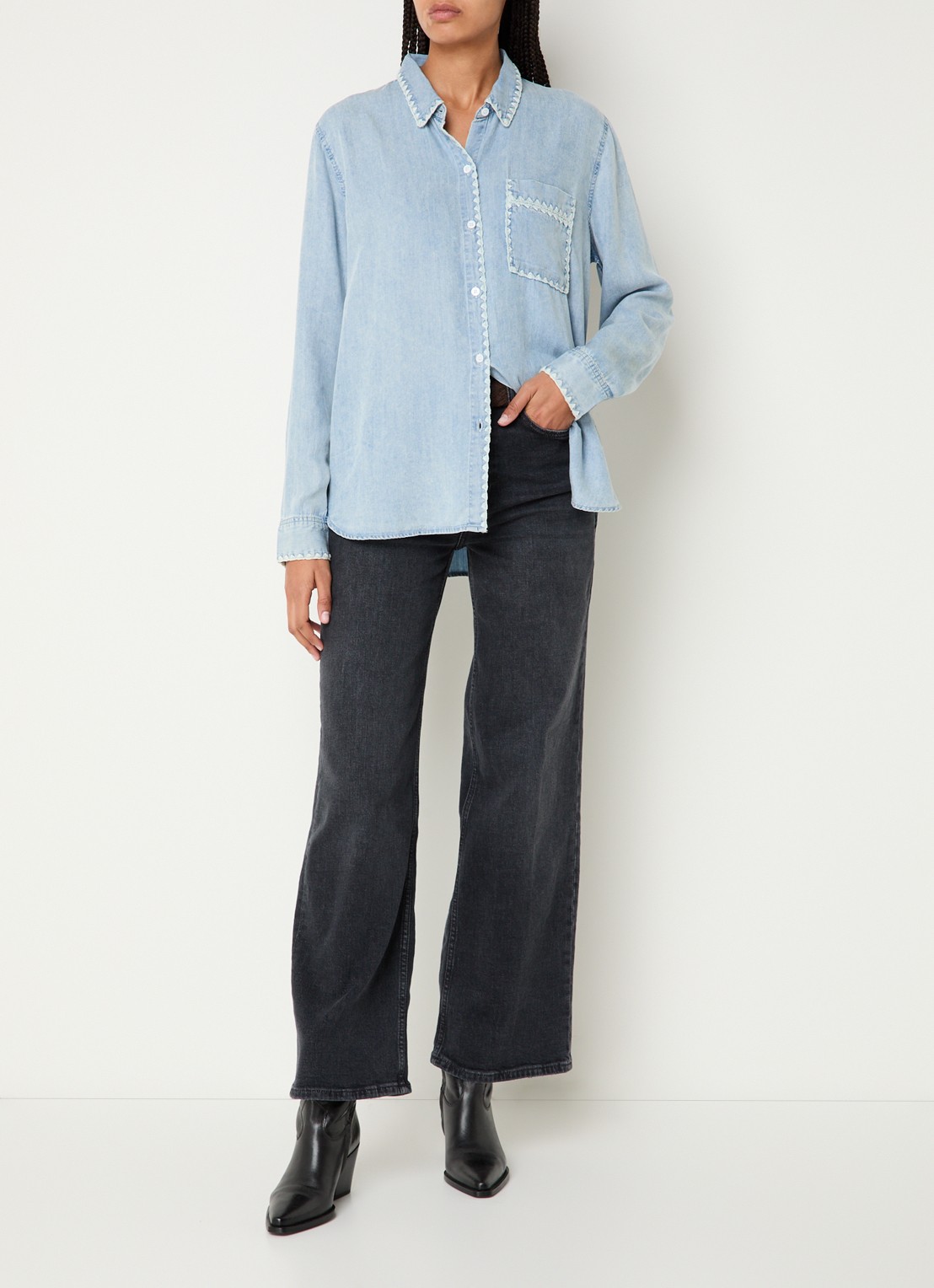 Rails Saya blouse  met borstzak - voorkant 4 indigo