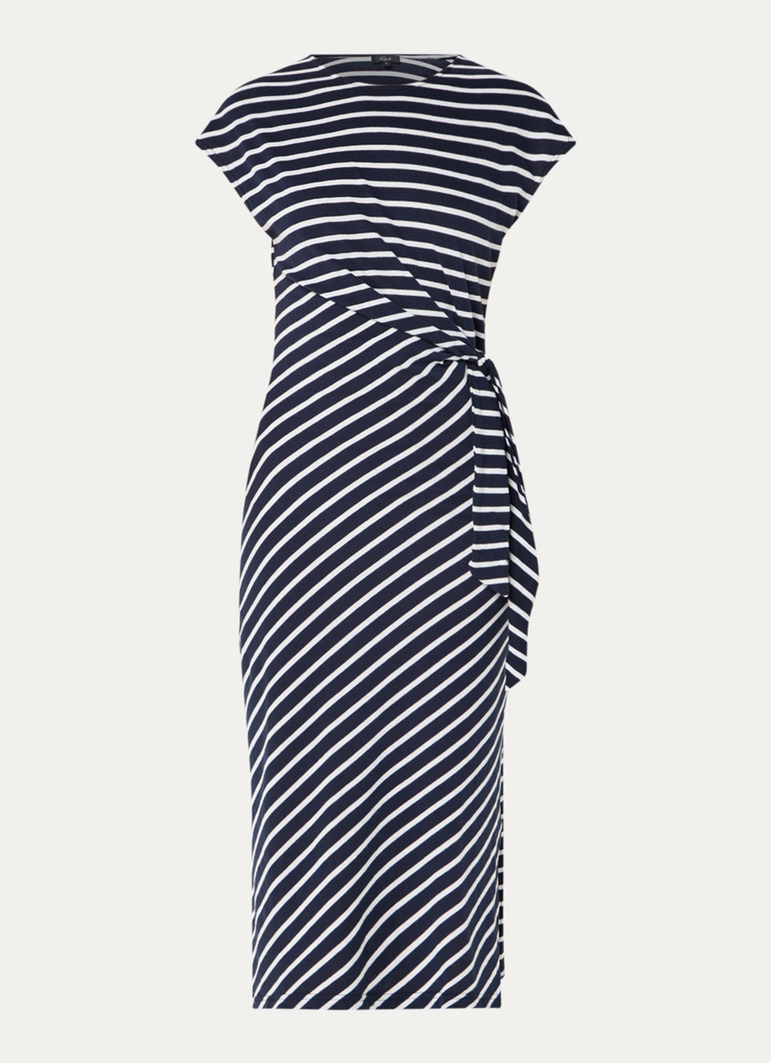 Rails Selah midi jurk met streepprint - voorkant donkerblauw