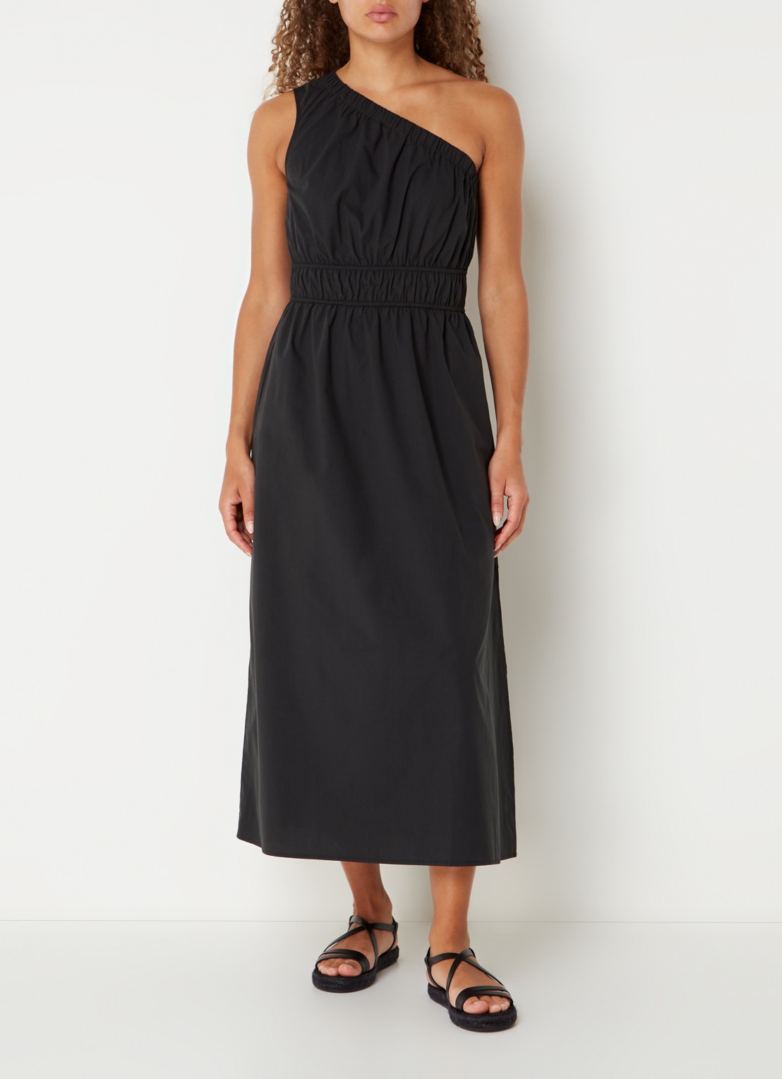 Rails Selani one shoulder midi jurk   - detail 4 zwart