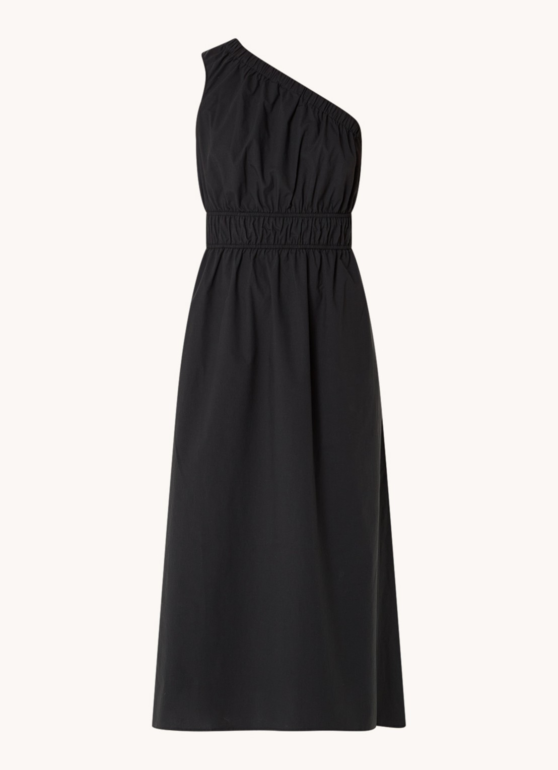 Rails Selani one shoulder midi jurk   - voorkant 2 zwart