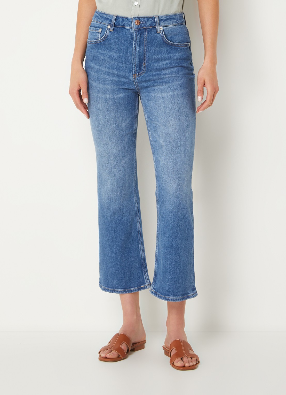 Rails Sunset high waist cropped flared jeans met medium wassing - detail 4 indigo