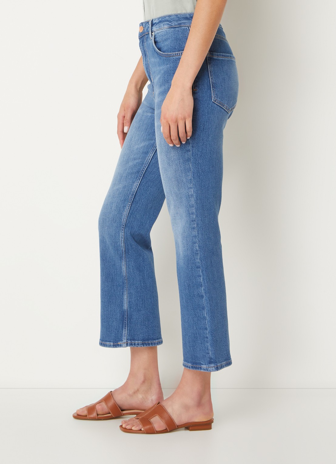 Rails Sunset high waist cropped flared jeans met medium wassing - detail 5 indigo